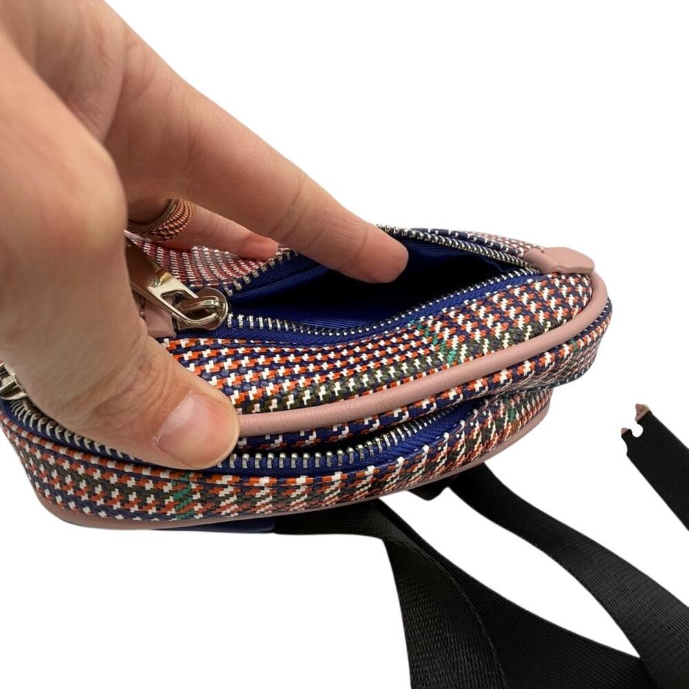 Like Dreams Plaid Convertible Belt Bag Crossbody Fanny Pack Multicolor One Size - Picture 8 of 12